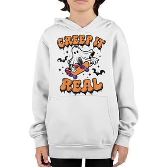 Creep It Real Funny Ghost Halloween Pumpkin Trick Or Treat Youth Hoodie - Seseable