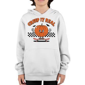 Creep It Real Funny Halloween Ghost For Women Men Kids Youth Hoodie - Thegiftio UK