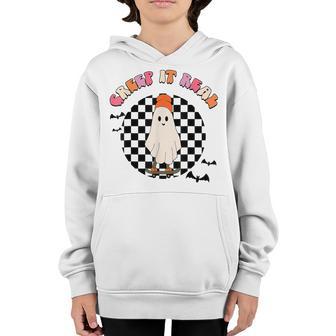 Creep It Real Ghost Boy Vintage Retro Halloween Fall Season Youth Hoodie - Thegiftio UK
