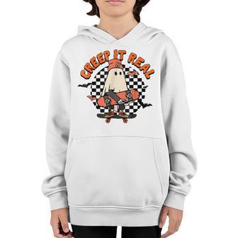 Creep It Real Ghost Halloween Sweating Sucks Skeleton Boys Youth Hoodie - Thegiftio UK