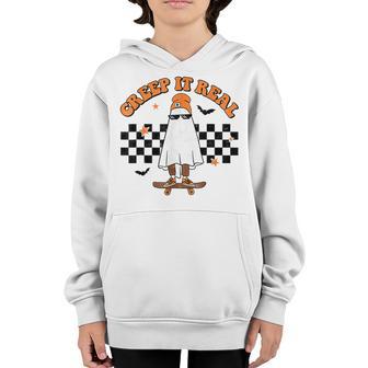 Creep It Real Ghost Halloween Sweating Sucks Skeleton Boys Youth Hoodie - Thegiftio UK