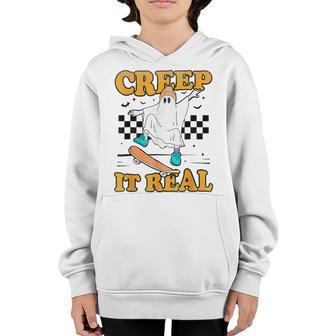 Creep It Real Ghost Halloween Sweating Sucks Skeleton Boys Youth Hoodie - Thegiftio UK