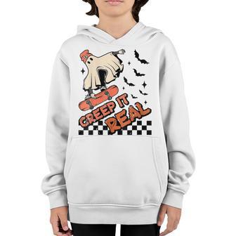 Creep It Real Ghost Halloween Sweating Sucks Skeleton Boys Youth Hoodie - Thegiftio UK