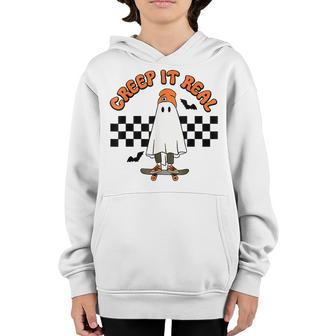 Creep It Real Ghost Halloween Sweating Sucks Skeleton Boys Youth Hoodie - Thegiftio UK