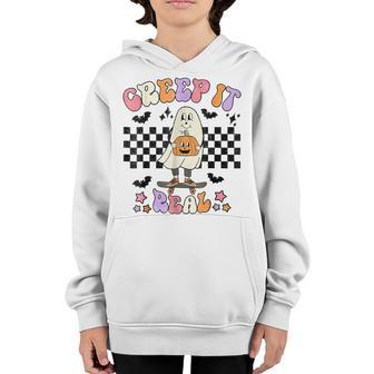 Creep It Real Halloween Ghost Cute Halloween Ghost For Kids Youth Hoodie - Thegiftio UK