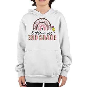 Cute Leopard Rainbow Little Miss 3Rd Grade Back To School Youth Hoodie - Thegiftio UK