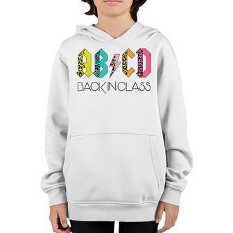 Cute Teacher Abcd Back In Class Colorful Back To School Rock V3 Youth Hoodie - Thegiftio UK