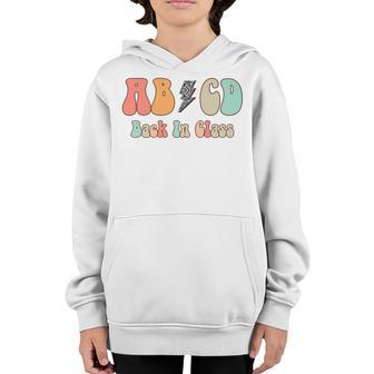 Cute Teacher Colorful Back To School Rock Abcd Back In Class Youth Hoodie - Thegiftio UK