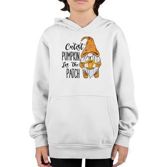 Cutest Pumpkin In The Patch Gnomes Fall Yellow Hat Youth Hoodie
