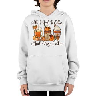 Fall Coffee Pumpkin Spice Funny Thanksgiving Coffee Lover Youth Hoodie - Thegiftio UK