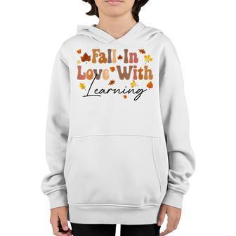 Fall In Love With Learning Autumn Back To School Youth Hoodie - Thegiftio UK