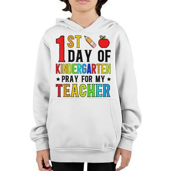 First Day Of Kindergarten Pray For My Teacher Back To School V2 Youth Hoodie - Thegiftio UK