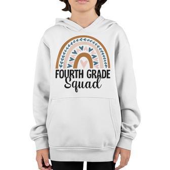 Fourth Grade Squad 4Th Grade Back To School Rainbow Teacher Youth Hoodie - Thegiftio UK