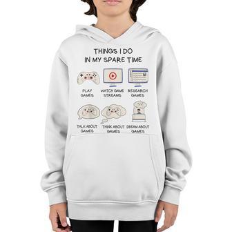 Funny Gamer Things I Do In My Spare Time Gaming V2 Youth Hoodie - Thegiftio UK