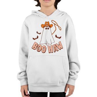 Funny Halloween Boo Haw Ghost Funny Cowboy Cowgirl Western Youth Hoodie - Thegiftio UK