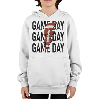 Game Day Football Retro American Football Sport Cute Top Youth Hoodie - Thegiftio UK