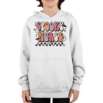 Groovy Halloween Spooky School Nurse Halloween Costume Youth Hoodie - Thegiftio UK