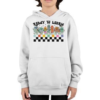 Groovy Retro Teacher Life Daisy Hippy Be Kind Back To School Youth Hoodie - Thegiftio UK