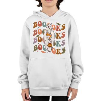 Halloween Booooks Cute Ghost Boo Reading Books Adults Kids V2 Youth Hoodie - Thegiftio UK