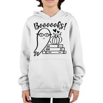 Halloween Booooks Funny Ghost Reading Books Kids Girls Boys Youth Hoodie - Thegiftio UK
