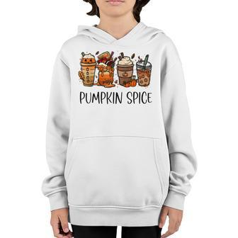 Halloween Pumpkin Spice Latte Thanksgiving Autumn Youth Hoodie - Thegiftio UK