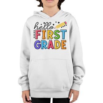 Hello First Grade 1St Grade Back To School V2 Youth Hoodie - Thegiftio UK