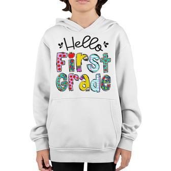 Hello First Grade 1St Grade Back To School V3 Youth Hoodie - Thegiftio UK