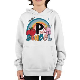 Hello Preschool Rainbow Teacher Back To School Youth Hoodie - Thegiftio UK