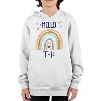 Hello Tk Rainbow For Prek Preschool Teacher Girls Youth Hoodie - Thegiftio UK