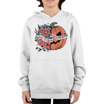 Hippie Halloween Sweet Sorta Spooky Pumpkin Flower For Women Youth Hoodie - Seseable