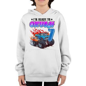 Im Ready To Crush 7 Monster Truck 7Th Birthday Gift Boys Youth Hoodie - Thegiftio UK