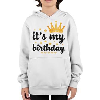 Its My Birthday For Women Ns Girls Black & Gold Youth Hoodie - Thegiftio UK