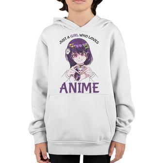 Just A Girl Who Loves Anime Nage Girls Merch Stuff Youth Hoodie - Thegiftio UK
