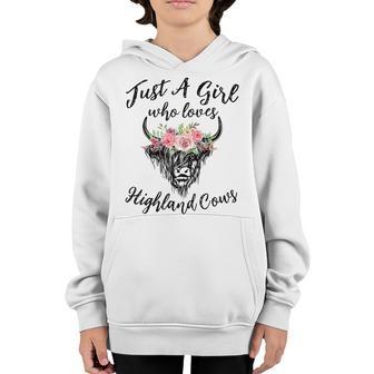 Just A Girl Who Loves Highland Cows Women Girls Youth Hoodie - Thegiftio UK