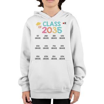 K -12Th Grade Hand Prints Space Graduation Class Of 2035 Youth Hoodie - Thegiftio UK