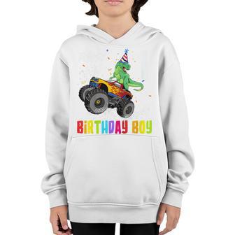 Kids 1 Years Old T Rex Dinosaur Monster Truck 1St Birthday Boys V2 Youth Hoodie - Thegiftio UK