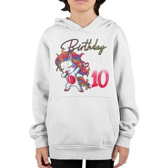 Kids 10 Year Old Gifts 10Th Birthday Girl Ns Dabbing Unicorn Youth Hoodie - Thegiftio UK