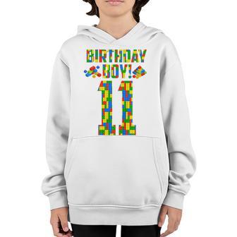 Kids 11 Year Old Building Blocks 11Th Birthday Boy Brick Builder Youth Hoodie - Thegiftio UK