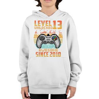 Kids 13 Year Old Boy Level 13 Unlocked Awesome 2010 Gamer Gaming Youth Hoodie - Thegiftio UK