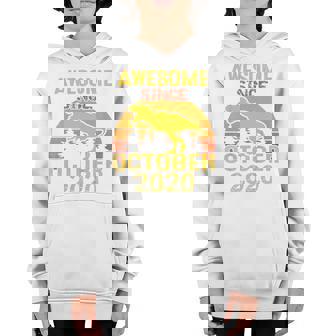 Kids 2 Year Old Dinosaur Awesome September 2020 2Nd Birthday Gift Youth Hoodie - Thegiftio UK