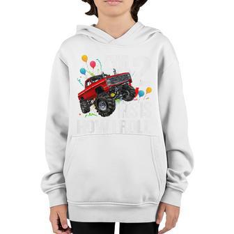 Kids 2 Year Old For 2Nd Birthday Boys Toolder Im 2 Monster Truck Youth Hoodie - Thegiftio UK