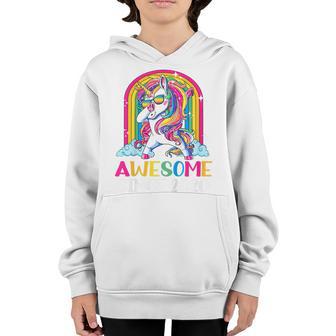 Kids 2 Year Old Gifts Girls Ns Dabbing Unicorn 2Nd Birthday Youth Hoodie - Thegiftio UK