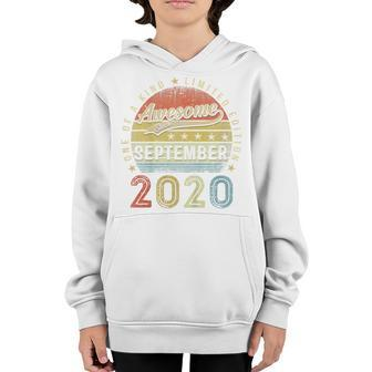Kids 2Nd Birthday Gift Awesome Since September 2020 2 Year Old Youth Hoodie - Thegiftio UK