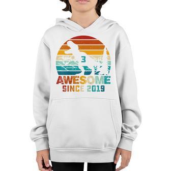 Kids 3 Year Old Gift Dinosaur Awesome Since 2019 3Rd Birthday Boy Youth Hoodie - Thegiftio UK