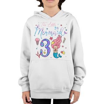 Kids 3 Year Old Gift This Mermaid Is 3Rd Birthday Girl Daughter Youth Hoodie - Thegiftio UK