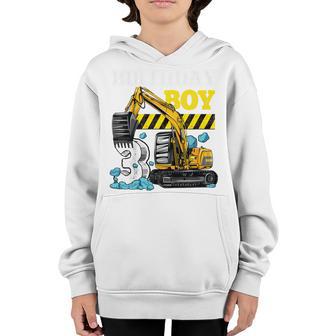 Kids 3 Year Old Gifts Construction Truck 3Rd Birthday Boy Son Youth Hoodie - Thegiftio UK
