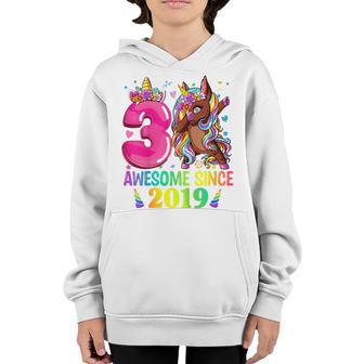Kids 3 Year Old Gifts Girls Ns Dabbing Unicorn 3Rd Birthday V2 Youth Hoodie - Thegiftio UK