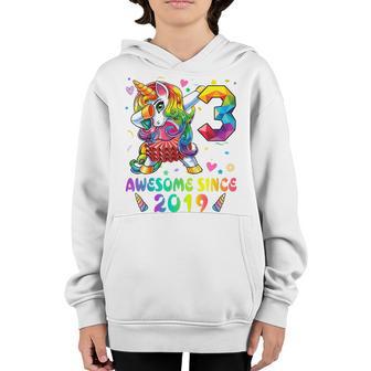 Kids 3 Year Old Gifts Girls Ns Dabbing Unicorn 3Rd Birthday V4 Youth Hoodie - Thegiftio UK