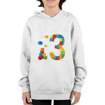 Kids 3 Year Old Gifts This Little Builder Is 3Rd Birthday Boys Youth Hoodie - Thegiftio UK