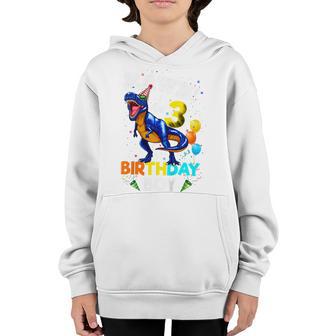 Kids 3 Years Old Gifts Rawr Im 3 3Rd Birthday Dinosaur Boys Son Youth Hoodie - Thegiftio UK